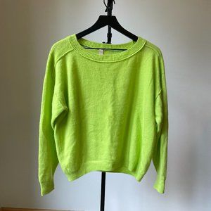Neon Green Cashmere Anthropologie Sweater